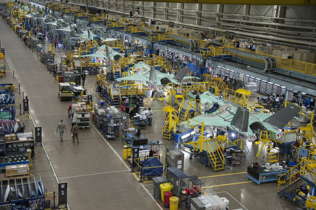 picture of Lockheed planes factory